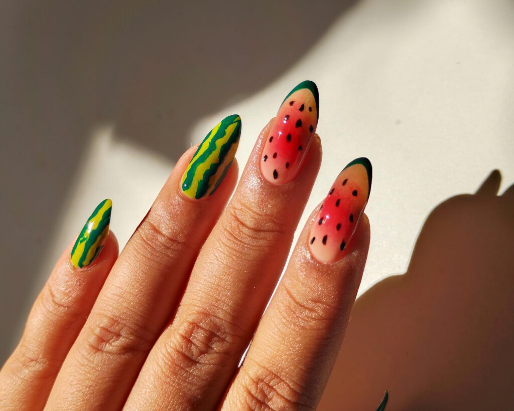 Watermelon nail art
