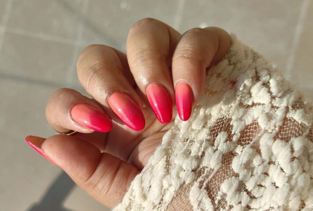 Sunset Ombre Nail Art for summer